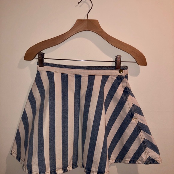 American Apparel Striped Denim Circle Skirt - Picture 2 of 5